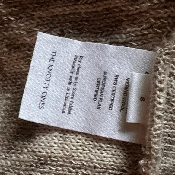 Knotty Ones Soft Beige Linen and Merino Wool Crop Top Sweater